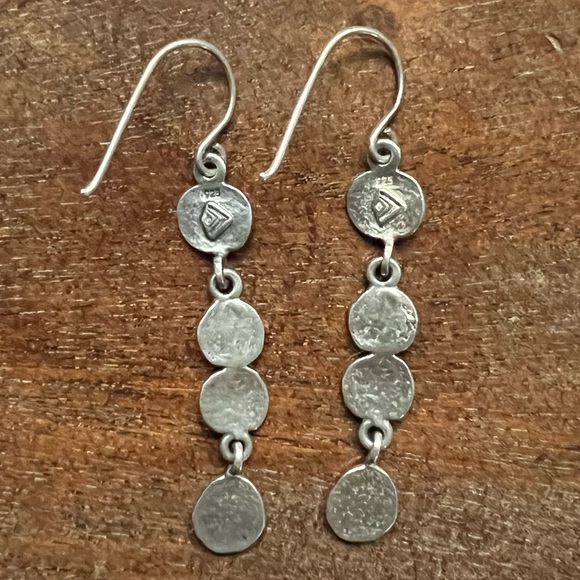 Silpada Sterling Silver flower/swirl drop earrings and micro turquoise studs - Picture 4 of 5